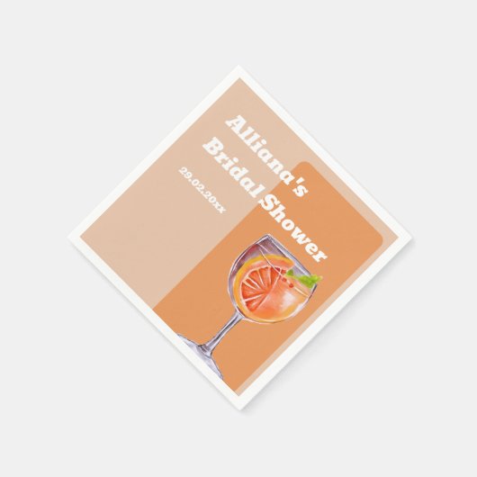 Moderne Liebe im First Spritz Brautparty Serviette (Ecke)