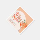 Moderne Liebe im First Spritz Retro Brautparty Serviette (Ecke)