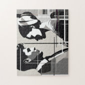 Moderne Liebe in Schwarz-Weiß-Silhouette Puzzle (Vertikal)