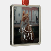 Moderne Liebe Individuelle Katzen Haustiere Foto M Ornament Aus Metall (Rechts)