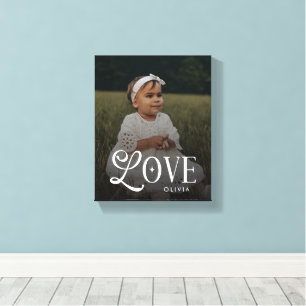 Moderne Liebe Individuelle Neue Baby-Foto-Monogram Leinwanddruck