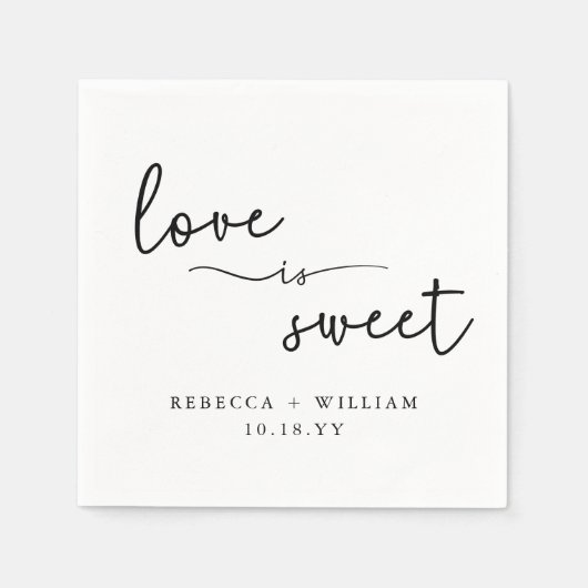 Moderne Liebe ist Sweet Handwriting Script Fevor C Serviette (Vorderseite)