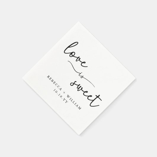 Moderne Liebe ist Sweet Handwriting Script Fevor C Serviette (Ecke)