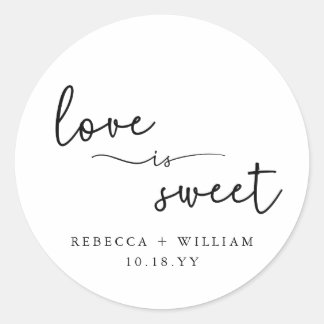Moderne Liebe ist Sweet Handwriting Script Fevor Runder Aufkleber
