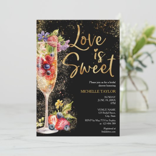 Moderne Liebe ist Sweet Summer Champagne Cocktail Einladung (Stehend Vorderseite)