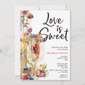 Moderne Liebe ist Sweet Summer Champagne Strawberr Einladung (Vorderseite)