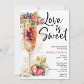 Moderne Liebe ist Sweet Summer Champagne Strawberr Einladung (Vorderseite)