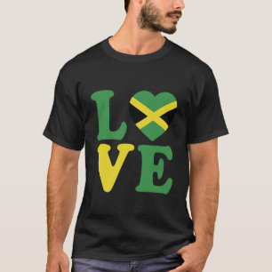 Moderne Liebe Jamaika Herzenflagge T-Shirt