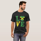 Moderne Liebe Jamaika Herzenflagge T-Shirt (Vorne ganz)