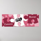 Moderne LIEBE Jigsaw Stücke Individuelle Namen Bil Poster (Vorne)