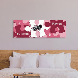 Moderne LIEBE Jigsaw Stücke Individuelle Namen Bil Poster