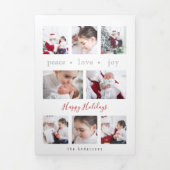 Moderne Liebe Joy Peace Multi-Foto Dreifach Gefaltete Karte (Cover)