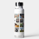 Moderne Liebe kundenspezifische Foto Collage Valen Trinkflasche (rechts)