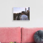 Moderne "Liebe" kundenspezifisches Foto & Namen Leinwanddruck (Insitu (Wohnzimmer))