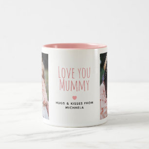 Moderne Liebe Mama 2 Fotos & Persönliche Nachricht Zweifarbige Tasse