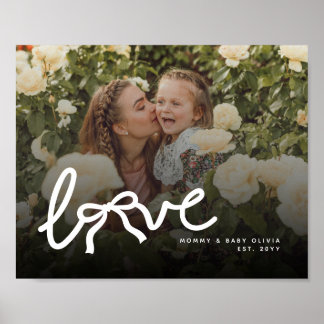 Moderne Liebe Mama Baby Foto Erster Muttertag Poster