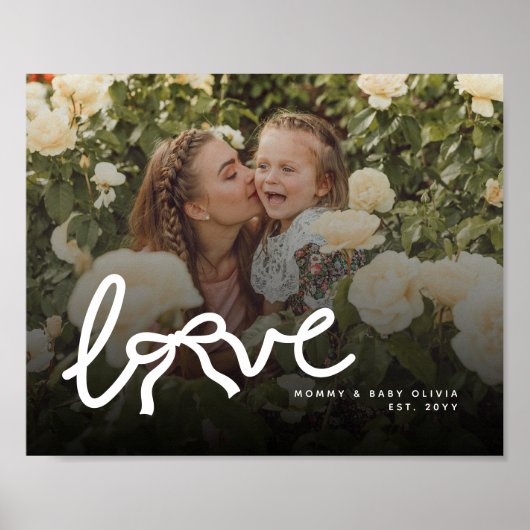 Moderne Liebe Mama Baby Foto Erster Muttertag Poster (Vorne)