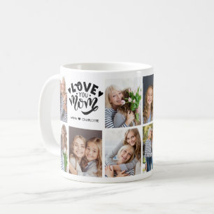 Moderne Liebe Mama Benutzerdefinierte Fotocollage Kaffeetasse