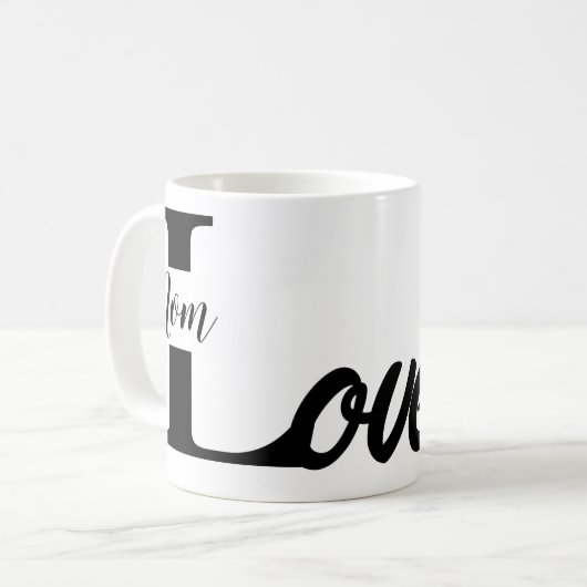 Moderne Liebe Mama Typografie Kaffee Tasse (Vorderseite Links)