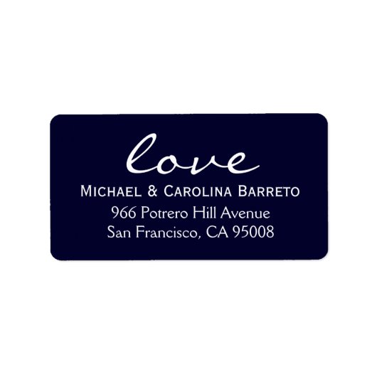 Moderne Liebe - Marine Adressaufkleber (Vorne)