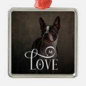 Moderne Liebe Maßgeschneiderte Hunde Haustiere Fot Ornament Aus Metall (Vorne)