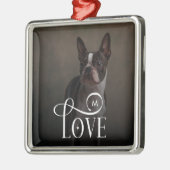 Moderne Liebe Maßgeschneiderte Hunde Haustiere Fot Ornament Aus Metall (Links)