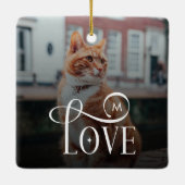 Moderne Liebe Maßgeschneiderte Katzen Haustiere Fo Keramikornament (Rückseite)