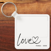 Moderne Liebe mit 2 Fotos Schlüsselanhänger (Vorderseite)