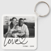 Moderne Liebe mit 2 Fotos Schlüsselanhänger (Rückseite)