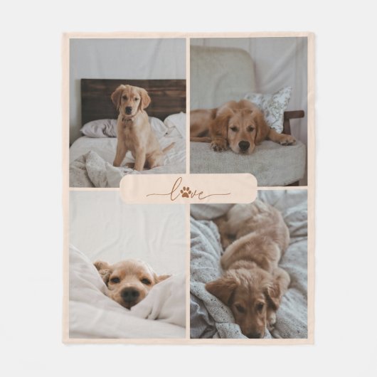 Moderne Liebe mit 4 Fotomaterial Fleecedecke (Vorderseite)