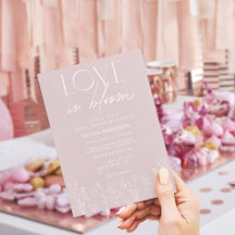 Moderne Liebe mit Blumen Brautparty Invitati