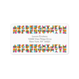 Moderne Liebe mit Quilt-Blockbuchstaben Adressaufkleber