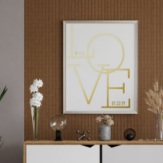 Moderne Liebe mit Typografie Foliendrucke