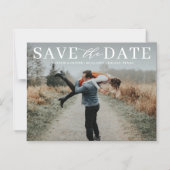 Moderne Liebe Mix Typografie Foto Save the Date II Magneteinladung (Vorderseite)