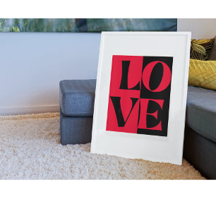 Moderne Liebe monochrome schwarze Kunst trendy sti Poster
