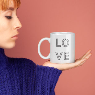 Moderne Liebe   Monochrome Zitat Art Trendy Stilvo Kaffeetasse