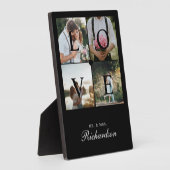 Moderne Liebe Newlyweds Hochzeitfoto Collage Black Fotoplatte (Seite)