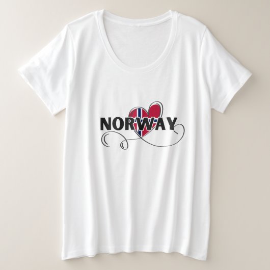 Moderne Liebe Norwegen Flaggenskandinavien Souveni Große Größe T-Shirt (Design vorne)