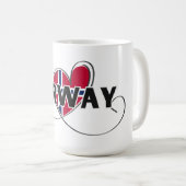 Moderne Liebe Norwegen Flaggenskandinavien Souveni Kaffeetasse (VorderseiteRechts)