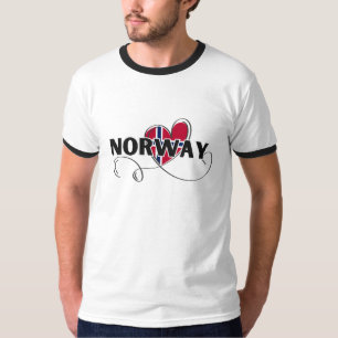 Moderne Liebe Norwegen Flaggenskandinavien Souveni T-Shirt