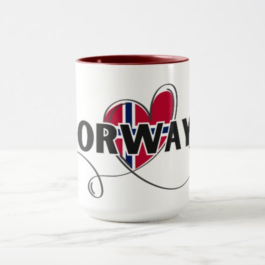 Moderne Liebe Norwegen Flaggenskandinavien Souveni Tasse (Zentrum)