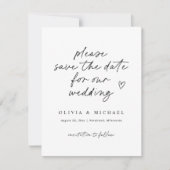Moderne Liebe Note Handwriting Wedding Save the Da Date (Vorderseite)