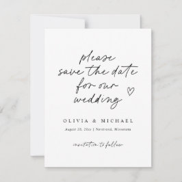 Moderne Liebe Note Handwriting Wedding Save the Da Save The Date