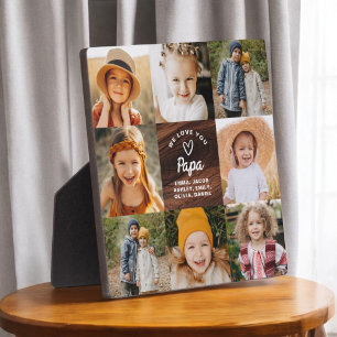 Moderne Liebe Papa Wood Collage Instagram Fotoplatte