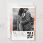 Moderne Liebe Peach floral Wedding QR Code Einladung (Rückseite)