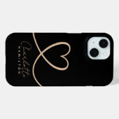 Moderne Liebe Personalisierter Name Schwarzer Tan Case-Mate iPhone Hülle (Rückseite (Horizontal))