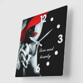 Moderne Liebe Quadratische Wanduhr (Winkel)