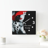 Moderne Liebe Quadratische Wanduhr (Zuhause)