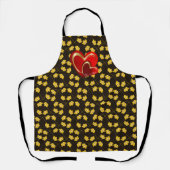 Moderne Liebe Red Hearts Personalisierte Küche Schürze (Vorderseite)