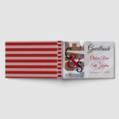 Moderne Liebe - Red Maroon Wedding Guestbook Gästebuch (Voll)